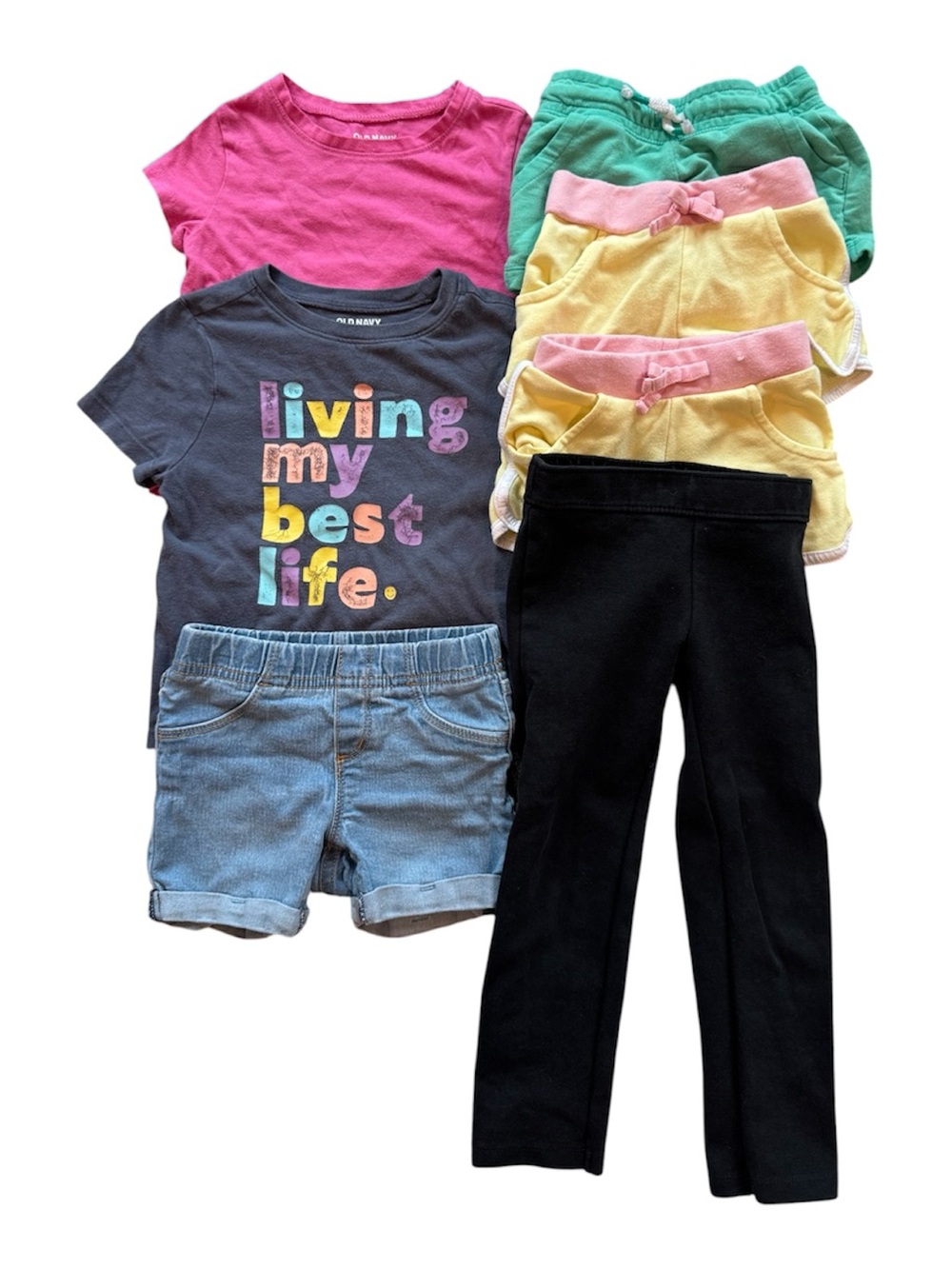 Toddler Girls Summer Clothing Bundle shorts, tshirts, leggings outfit Size 3T
